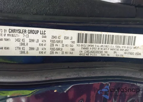 2013 Dodge Durango Sxt from USA, damaged, VIN 1C4RDJAG0DC692309